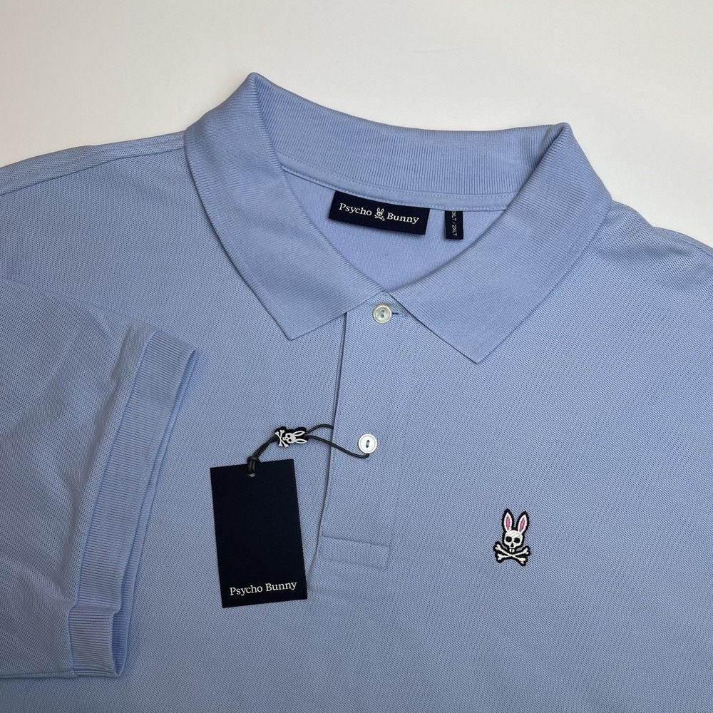 NEW Psycho Bunny Polo Shirt Men 2XLT Short Sleeve Blue Classic Pique Pima Cotton